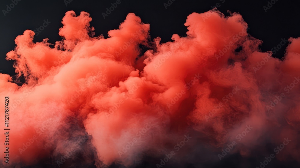 Aufkleber vibrant red smoke billowing against a dark background creating a dramatic and captivating visual atm