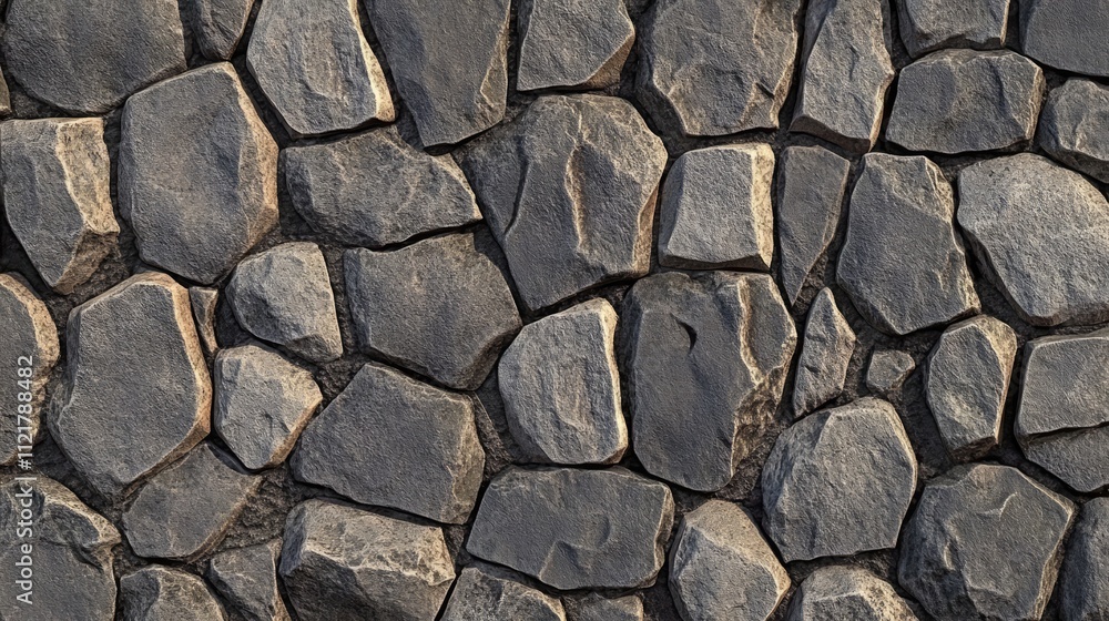 Poster Granite cobblestone pavement texture for backgrounds in architecture landscaping and design projects. Ideal for artistic and digital usage.