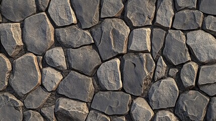 Fototapeta premium Granite cobblestone pavement texture for backgrounds in architecture landscaping and design projects. Ideal for artistic and digital usage.