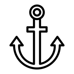 Fototapeta premium Anchor Vector Line Icon Design