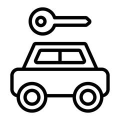 Car Rental Vector Line Icon Design
