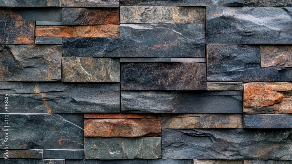 Aufkleber textured stone wall featuring a mix of dark and earthy tones creating a stunning rustic backdrop for