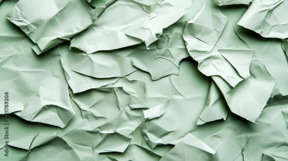 Aufkleber crumpled kraft paper texture in soothing beige and green tones ideal for mockups and backgrounds wit