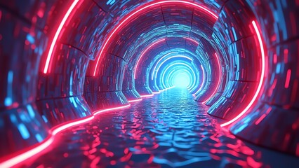 Here are a few options for your stock photo description, all under 200 characters:

**Option 1 (Focus on visual):**

> Abstract glowing tunnel