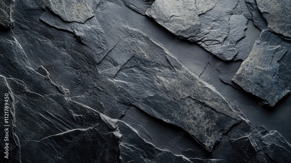 Poster dark slate stone texture background with natural patterns suitable for design and copy space applica