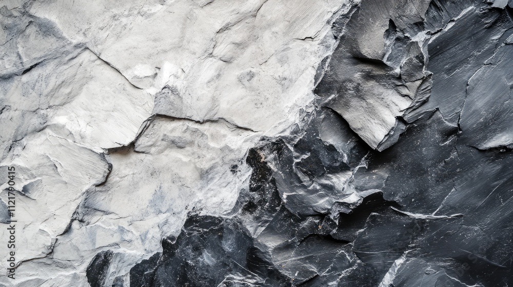Poster natural rough stone texture with contrasting white and dark gray surfaces ideal for backgrounds in d