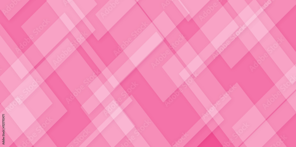 Poster abstract geometric background design with pink layers of textured pink lines, vector abstract graphi