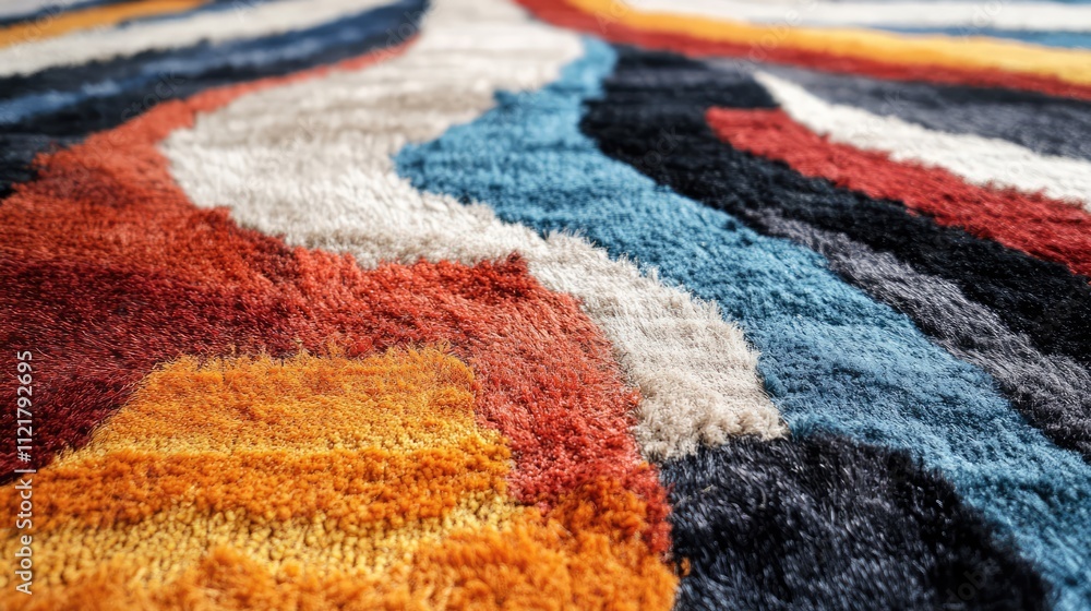 Poster colorful abstract wool rug texture with vibrant patterns and high resolution luxury interior design 