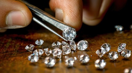 A jeweler measures the exact weight of a diamond, using precision tools to ensure every detail is perfect for crafting an exquisite piece of jewelry