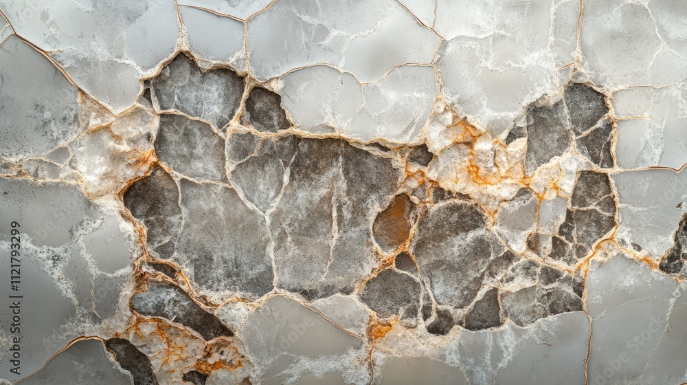 Poster cracked concrete wall texture showcasing intricate patterns and muted gray tones ideal for backgroun