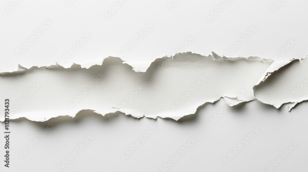 Poster Torn white paper with a rough edge creating space for text or graphics suitable for sale promotions or advertisements
