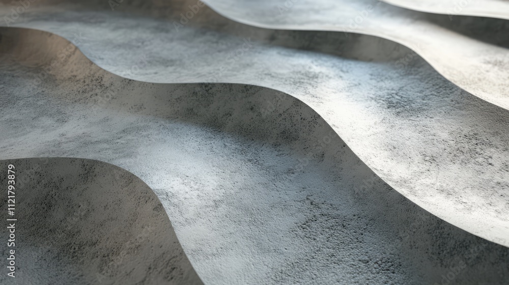Leinwandbilder Wavy texture of polished concrete surface creating an abstract modern design for background use in architecture and interior design projects