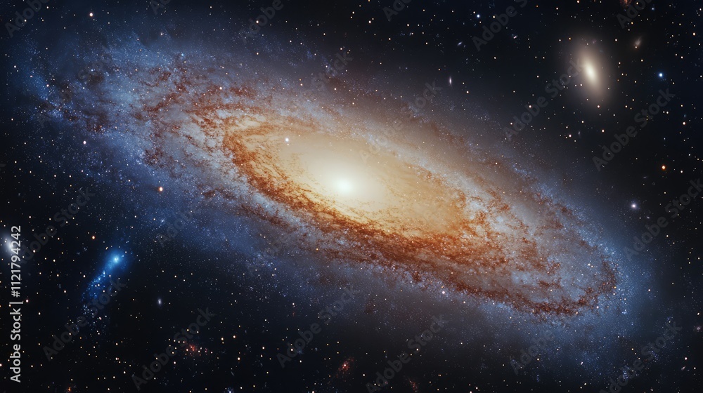 Aufkleber galaxy view from space showcasing swirling stars and nebulae against a deep starry sky with vibrant 