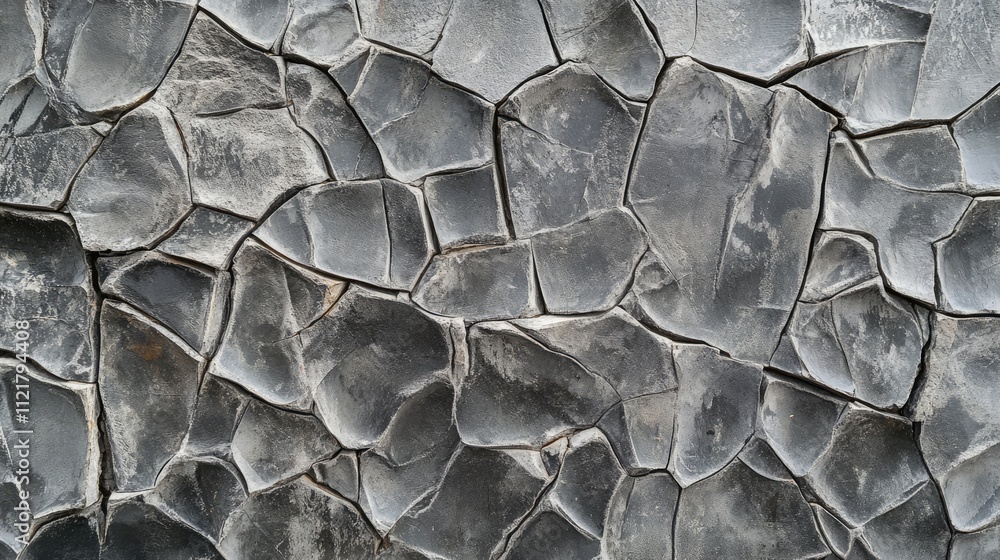 Poster cracked gray concrete wall surface with intricate patterns suitable for backgrounds or textures in d
