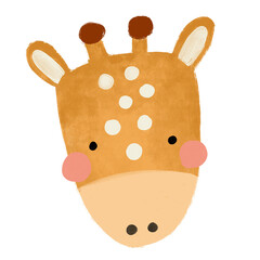 Cute baby giraffe crayon watercolor scandinavian jungle forest animals illustration png transparent nursery cutout clipart digital planner sticker