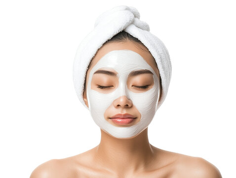 Woman enjoying a moment of relaxation with towel wrapped around her head after refreshing bath or shower.
