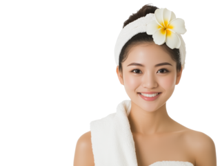 Woman with towel wrapped on her head after shower, enjoying a quiet moment of selfcare and relaxation