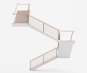 Realistic 3D Render of Staircase