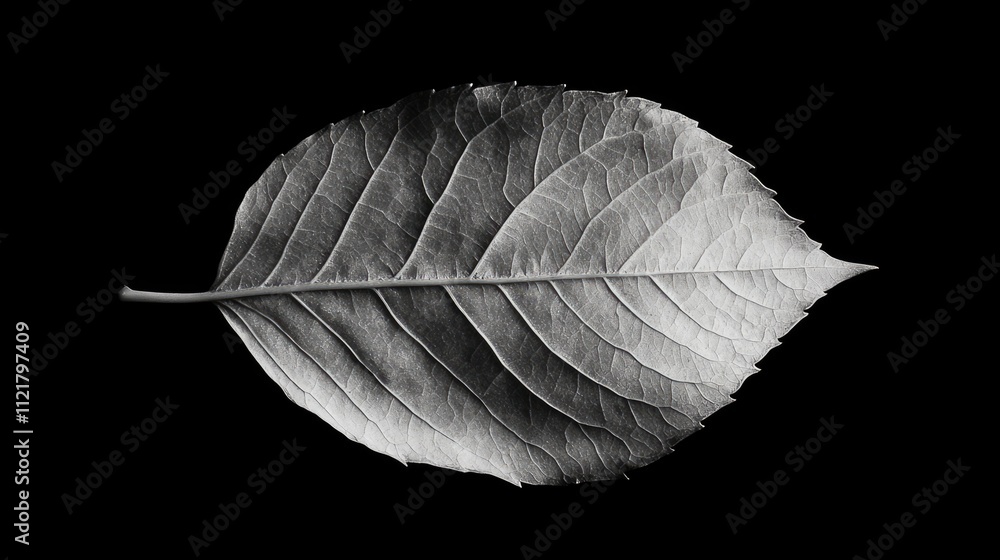 Aufkleber illuminated leaf against a dark background showcasing intricate textures and details in a backlit ph