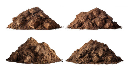 Four Brown Soil Samples, Texture Variations, Agricultural Analysis