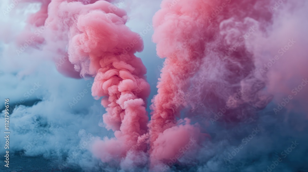 Poster vibrant pink smoke clouds creating a captivating atmospheric background for creative projects and vi