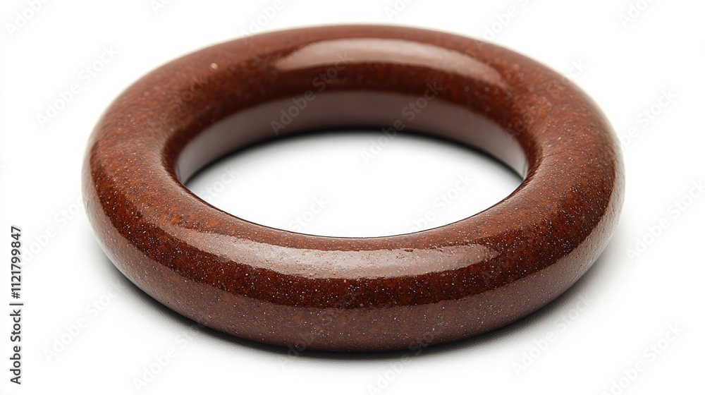 Poster smoked pork sausage ring displayed on a white background showcasing its rich color and texture in hi