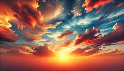 sunset sky with clouds