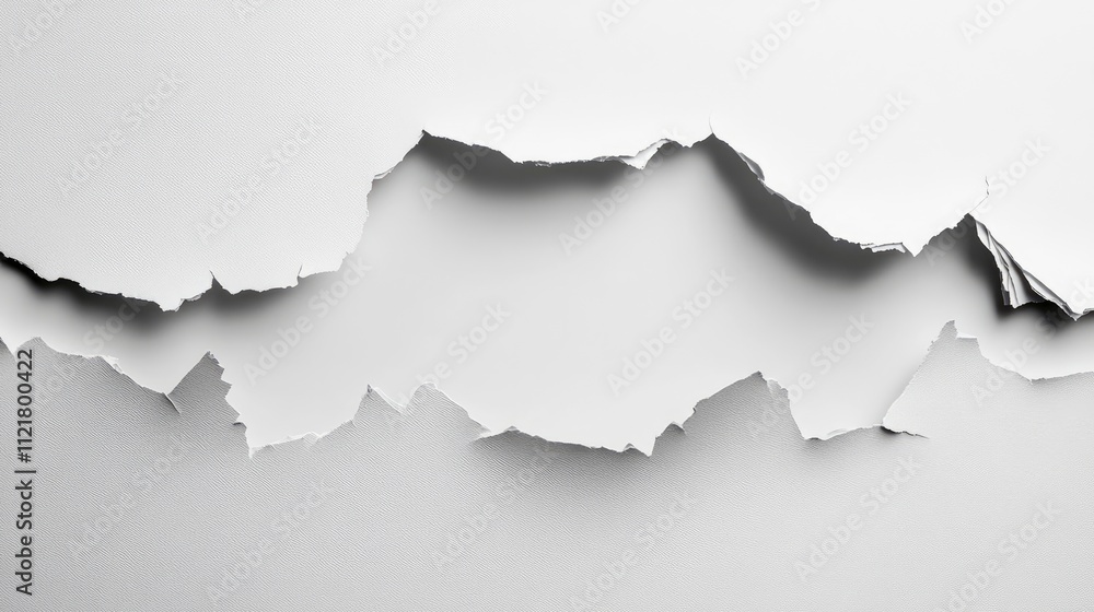 Aufkleber Torn paper texture creating a space for questions and ideas in a minimalistic design concept for creative projects