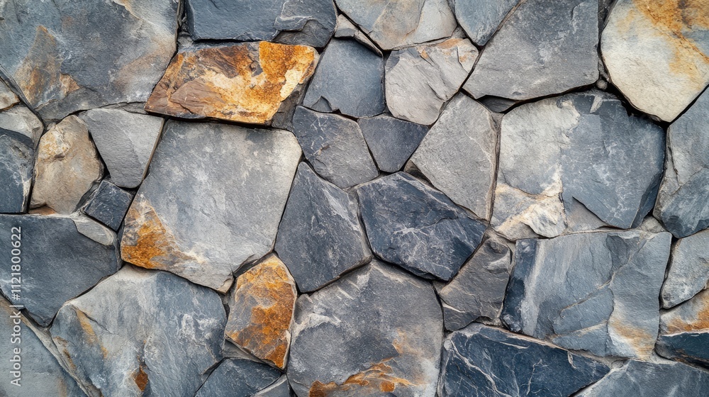 Poster aged gray stone wall texture with natural variations highlighting architectural design and rugged su
