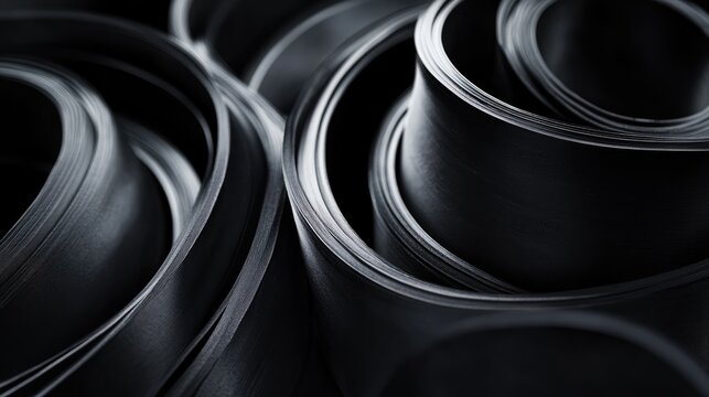 Black rubber gaskets for automotive door and trunk insulation against noise and heat loss close-up detail on flexible materials for repairs