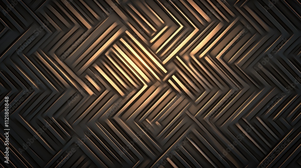Poster textured steel surface with intricate patterns and warm lighting for industrial design and creative 