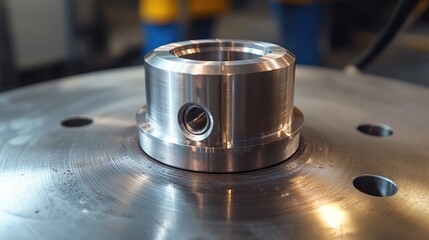 TIG welding process for attaching a stud to a polished stainless steel flange in a professional workshop setting
