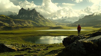 Fototapeta premium A movie scene evokes a sense of awe and wonder, with its sweeping landscapes and powerful imagery immersing the audience completely