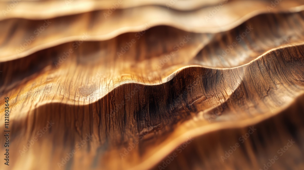 Poster textured wood surface with waves creating depth and warmth for backgrounds or design elements in var