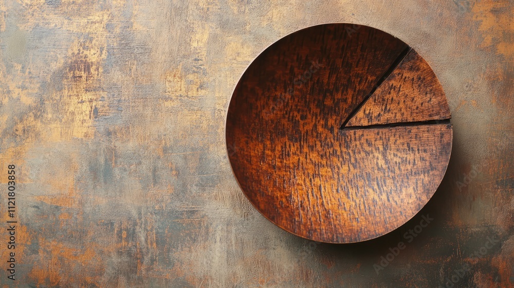 Aufkleber Elegant top view of a handcrafted round wall art piece in an upside down position showcasing intricate textures against a textured background