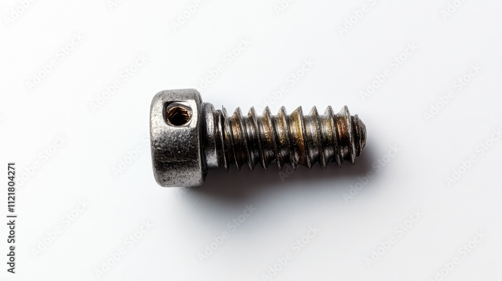 Poster self tapping screw isolated on white background showcasing detailed texture and design features for 