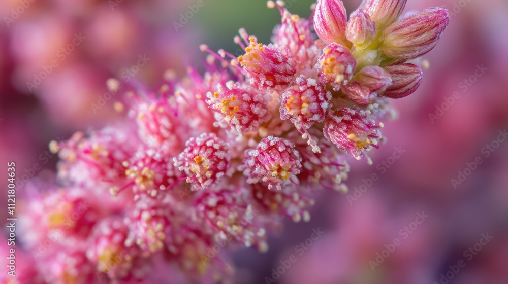 Poster close up of pink flower textures captured with macro lens highlighting intricate details and vibrant