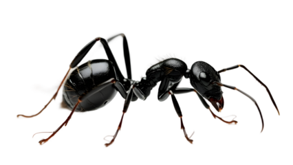Close-Up of a Black Ant in Detail
