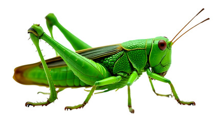 Fototapeta premium Close-Up of a Vibrant Green Grasshopper