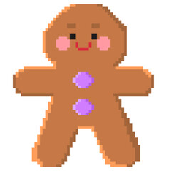Obraz premium Gingerbread cookie pixel art 