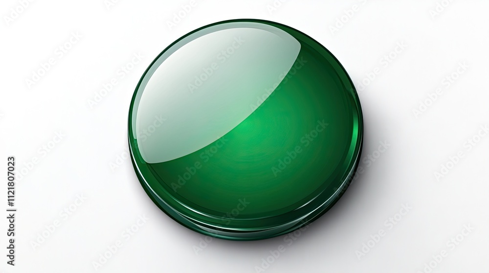 Poster illustration of blank green web button isolated on transparent background
