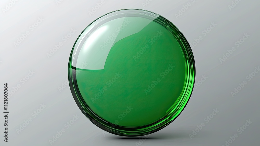 Poster illustration of blank green web button isolated on transparent background