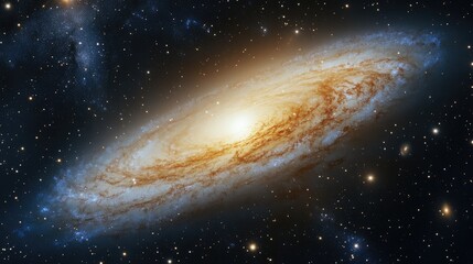 Fototapeta premium A stunning galaxy illuminated against a vast starry night sky showcasing the beauty of deep space and celestial wonders.