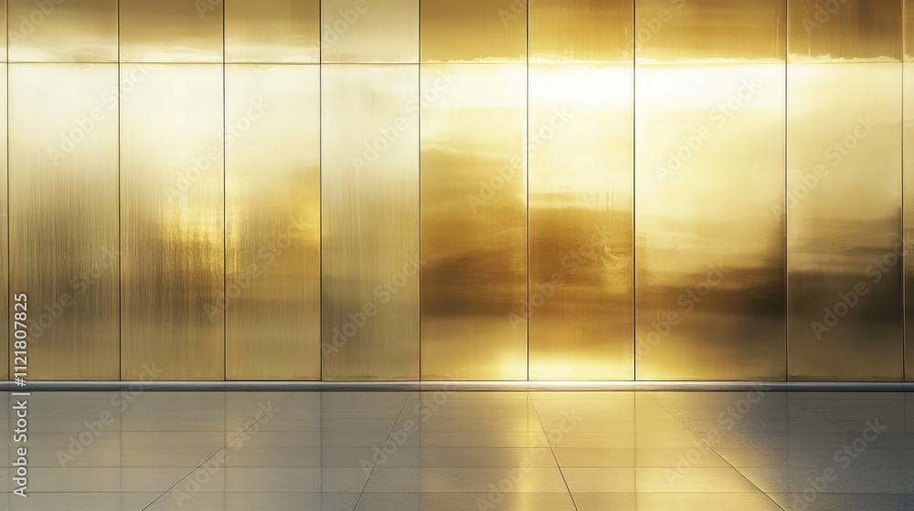 Poster elegant golden wall texture with reflective surfaces creating a luxurious abstract background for de