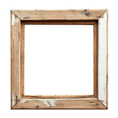 Rustic wooden picture frame with natural textures and weathered look, perfect for art or photo decor.