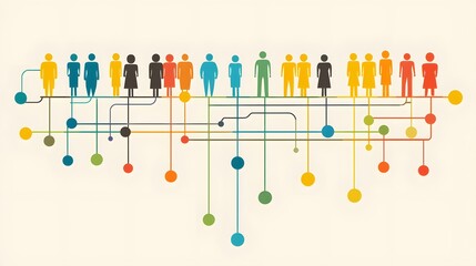 A modern infographic design showing customer segmentation with distinct color-coded groups.