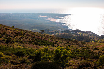 View of the sea from the top of the mountain. 