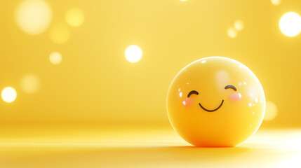 Cute Smiley Face Symbol for Customer Review Banner Design