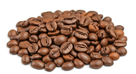 Fototapeta premium Coffee beans set isolated on white background and texture,