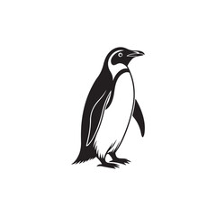 Fototapeta premium Creative penguin silhouette vector Style with white background